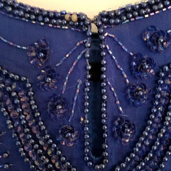 Vintage Mark & John II Pure Silk Intricately Beaded Blouse Made in India M - Picture 5 of 10